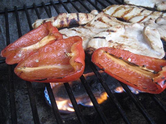 Grilled Red Pepper and BBQ Chicken