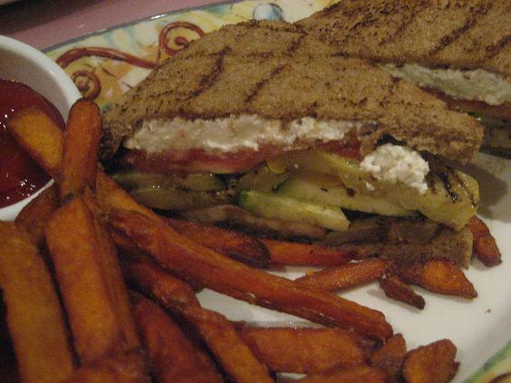 Veggie Sandwich and Fries
